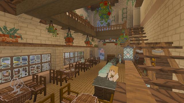 Screenshot of the Minecraft Bedrock Marketplace product Luxurious Cafe created by DeliSoft Studios.