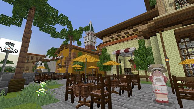 Screenshot of the Minecraft Bedrock Marketplace product Luxurious Cafe created by DeliSoft Studios.
