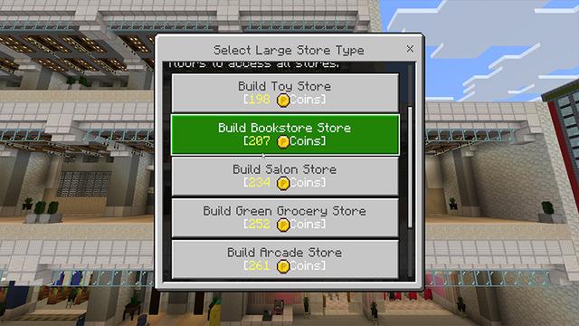 Screenshot of the Minecraft Bedrock Marketplace product Mega Mall Tycoon created by DeliSoft Studios.