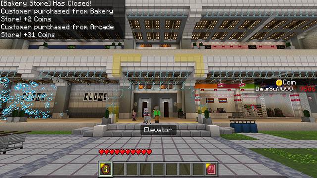 Screenshot of the Minecraft Bedrock Marketplace product Mega Mall Tycoon created by DeliSoft Studios.