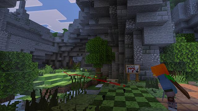 Screenshot of the Minecraft Bedrock Marketplace product Mini Golf 100 created by DeliSoft Studios.