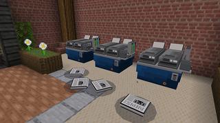 Screenshot of the Minecraft Bedrock Marketplace product Newspaper Simulator created by DeliSoft Studios.