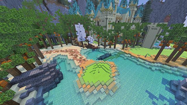 Screenshot of the Minecraft Bedrock Marketplace product Pirate Cove Golf Course created by DeliSoft Studios.