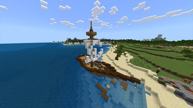 Screenshot of the Minecraft Bedrock Marketplace product Shipwrecked: At Neverland created by DeliSoft Studios.