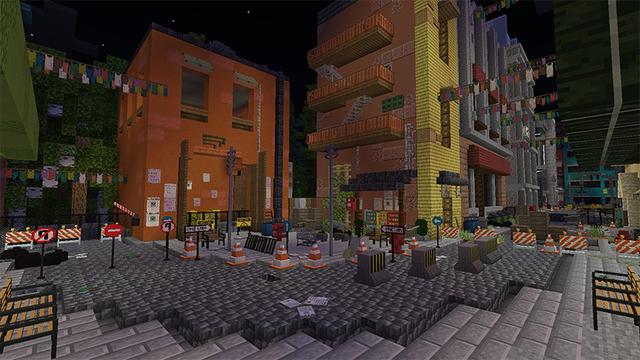 Screenshot of the Minecraft Bedrock Marketplace product Street Build Set created by DeliSoft Studios.