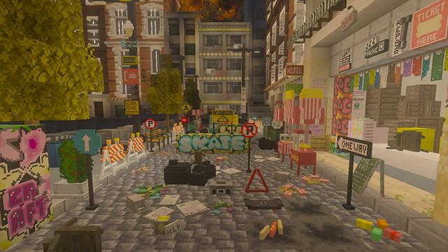 Screenshot of the Minecraft Bedrock Marketplace product Street Build Set created by DeliSoft Studios.
