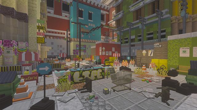 Screenshot of the Minecraft Bedrock Marketplace product Street Build Set created by DeliSoft Studios.