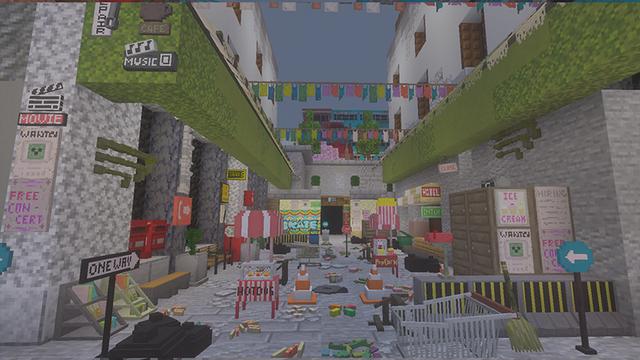 Screenshot of the Minecraft Bedrock Marketplace product Street Build Set created by DeliSoft Studios.