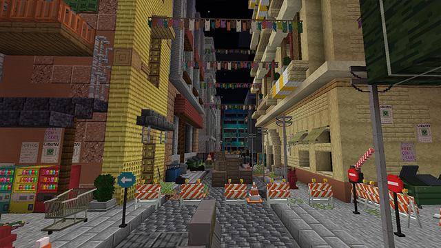 Screenshot of the Minecraft Bedrock Marketplace product Street Build Set created by DeliSoft Studios.