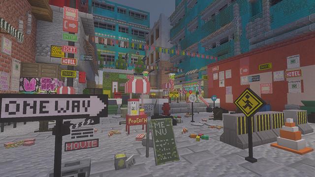 Screenshot of the Minecraft Bedrock Marketplace product Street Build Set created by DeliSoft Studios.