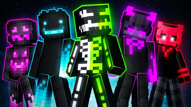 Thumbnail of the Minecraft Bedrock Marketplace product Original Neon Monsters created by Dexity.
