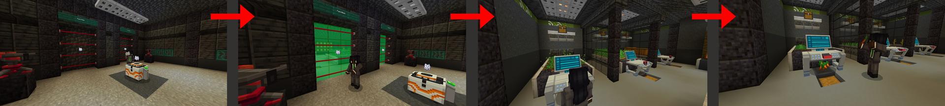 Panorama of the Minecraft Bedrock Marketplace product Bunker Fusion created by Diamond Studios.