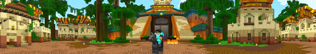 Panorama of the Minecraft Bedrock Marketplace product Dinosaur Temple created by Diamond Studios.