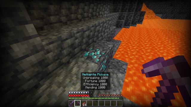 Screenshot of the Minecraft Bedrock Marketplace product Extreme Enchants created by Diamond Studios.