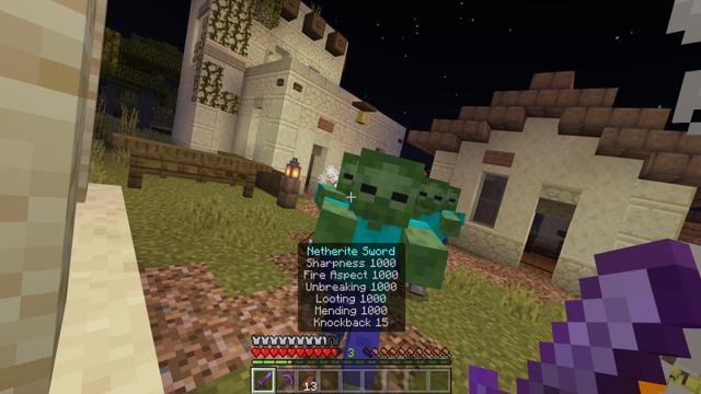 Screenshot of the Minecraft Bedrock Marketplace product Extreme Enchants created by Diamond Studios.