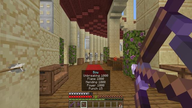 Screenshot of the Minecraft Bedrock Marketplace product Extreme Enchants created by Diamond Studios.
