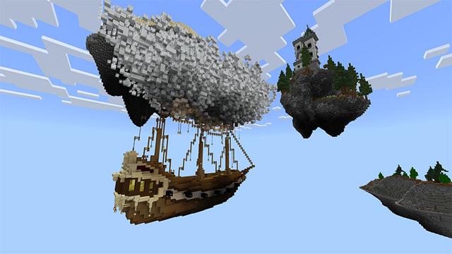 Screenshot of the Minecraft Bedrock Marketplace product Flying Survival created by Diamond Studios.