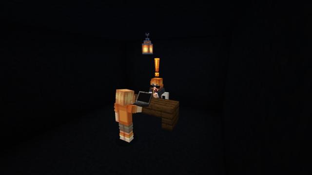 Screenshot of the Minecraft Bedrock Marketplace product Hacker Villagers created by Diamond Studios.