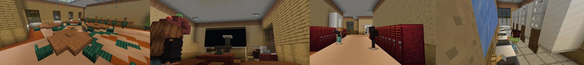 Panorama of the Minecraft Bedrock Marketplace product High School Roleplay created by Diamond Studios.