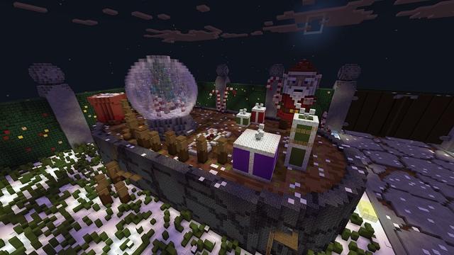 Screenshot of the Minecraft Bedrock Marketplace product Holiday Parkour created by Diamond Studios.