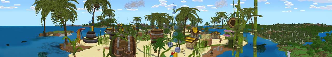 Panorama of the Minecraft Bedrock Marketplace product Island Resort created by Diamond Studios.