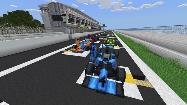 Screenshot of the Minecraft Bedrock Marketplace product Racing Cars - Monza created by Diamond Studios.