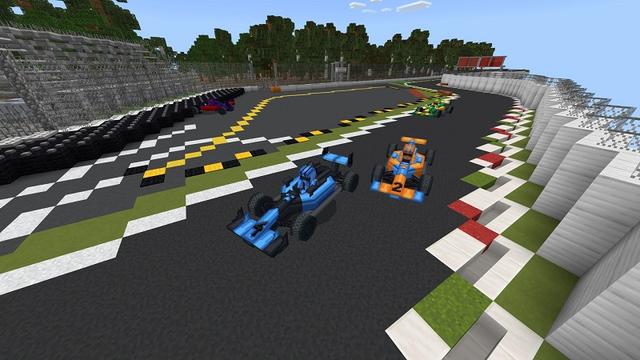 Screenshot of the Minecraft Bedrock Marketplace product Racing Cars - Monza created by Diamond Studios.