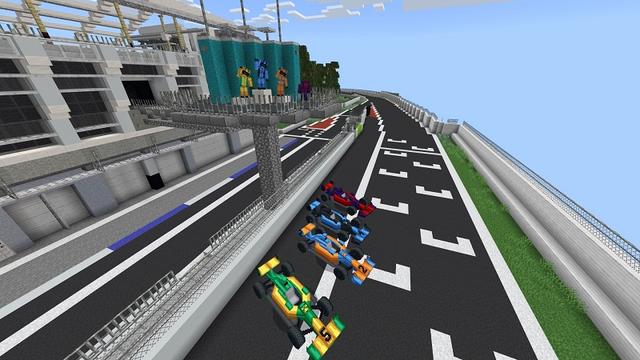 Screenshot of the Minecraft Bedrock Marketplace product Racing Cars - Monza created by Diamond Studios.