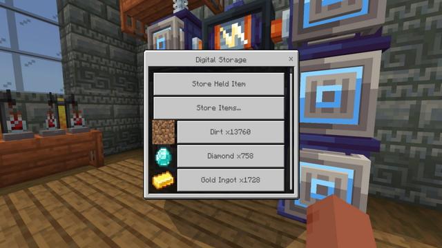 Screenshot of the Minecraft Bedrock Marketplace product Storage++ Add-On created by Diamond Studios.