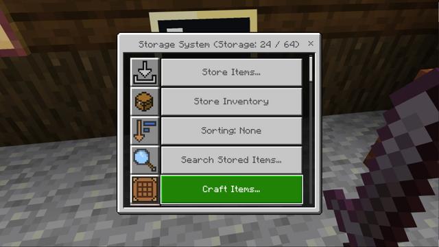 Screenshot of the Minecraft Bedrock Marketplace product Storage++ Add-On created by Diamond Studios.