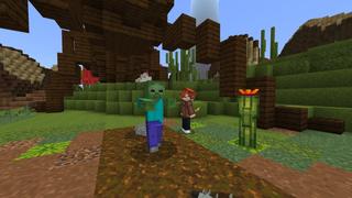 Screenshot of the Minecraft Bedrock Marketplace product Tower Defense - Plants vs Mobs created by Diamond Studios.