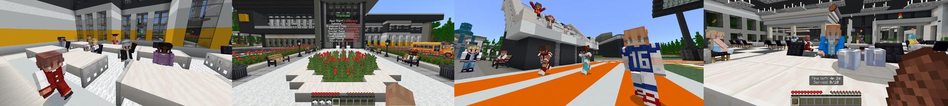 Panorama of the Minecraft Bedrock Marketplace product University Roleplay created by Diamond Studios.