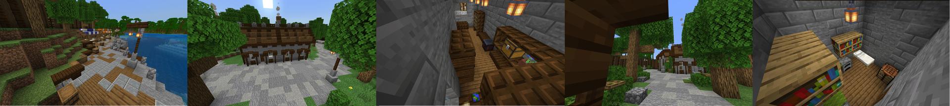 Panorama of the Minecraft Bedrock Marketplace product Wooden Village created by Diamond Studios.