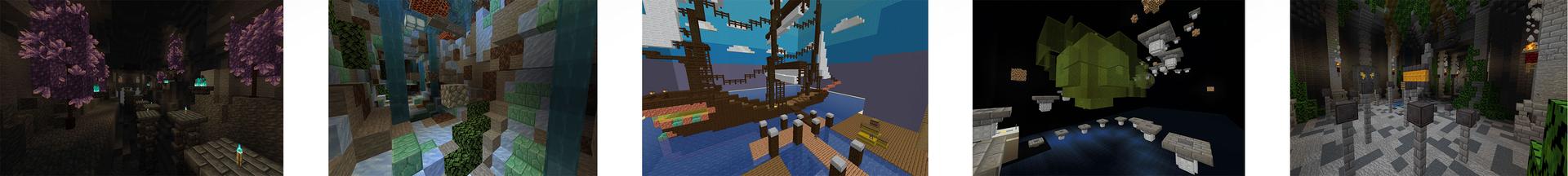 Panorama of the Minecraft Bedrock Marketplace product World Parkour created by Diamond Studios.