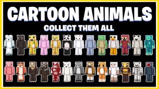 Thumbnail of the Minecraft Bedrock Marketplace product Cartoon Animals created by Dig Down Studios.