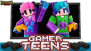 Thumbnail of the Minecraft Bedrock Marketplace product Gamer Teens created by Dig Down Studios.