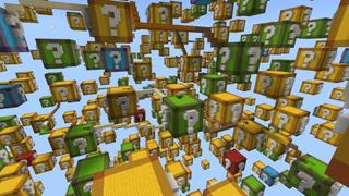 Screenshot of the Minecraft Bedrock Marketplace product Infinity Lucky Block created by Dig Down Studios.