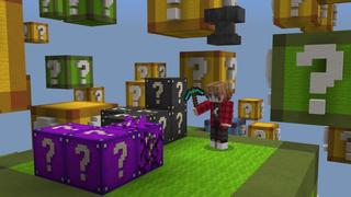 Screenshot of the Minecraft Bedrock Marketplace product Infinity Lucky Block created by Dig Down Studios.