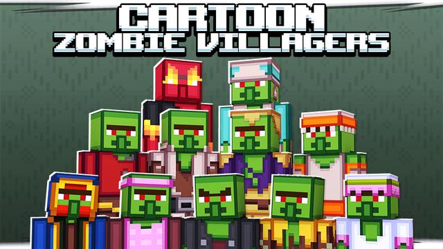 Thumbnail of the Minecraft Bedrock Marketplace product Cartoon Zombie Villagers created by DigiPort.