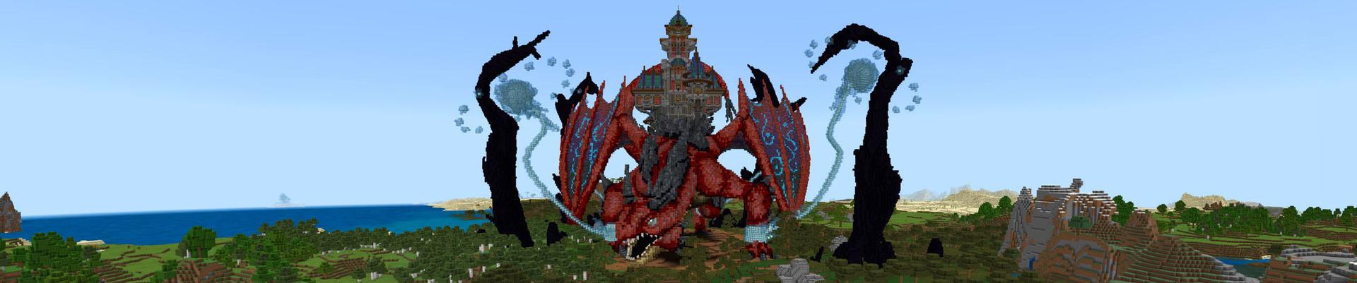 Panorama of the Minecraft Bedrock Marketplace product Dragon Castle created by A30x1.