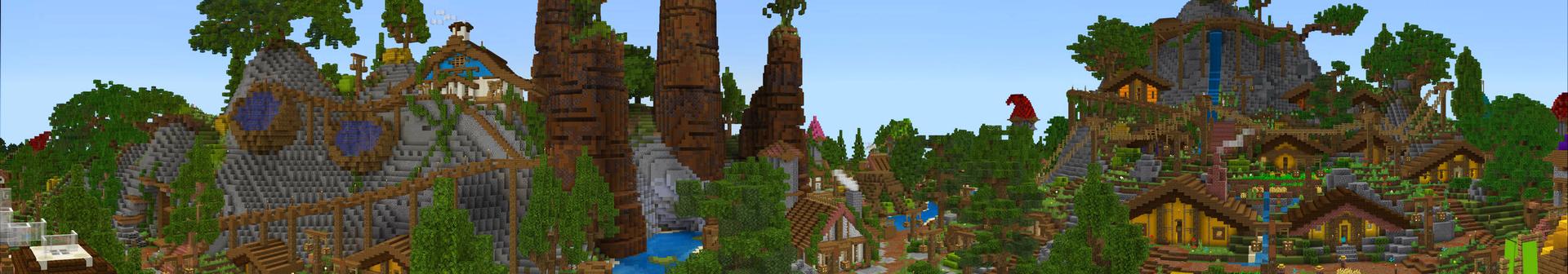 Panorama of the Minecraft Bedrock Marketplace product Elf Village created by A30x1.
