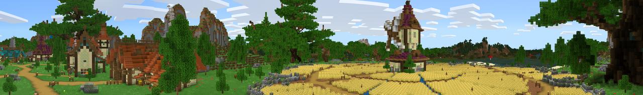 Panorama of the Minecraft Bedrock Marketplace product Aldeia da Fantasia created by A30x1.