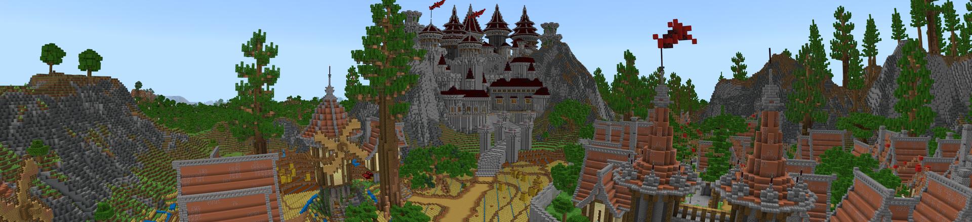 Panorama of the Minecraft Bedrock Marketplace product Green Land created by A30x1.