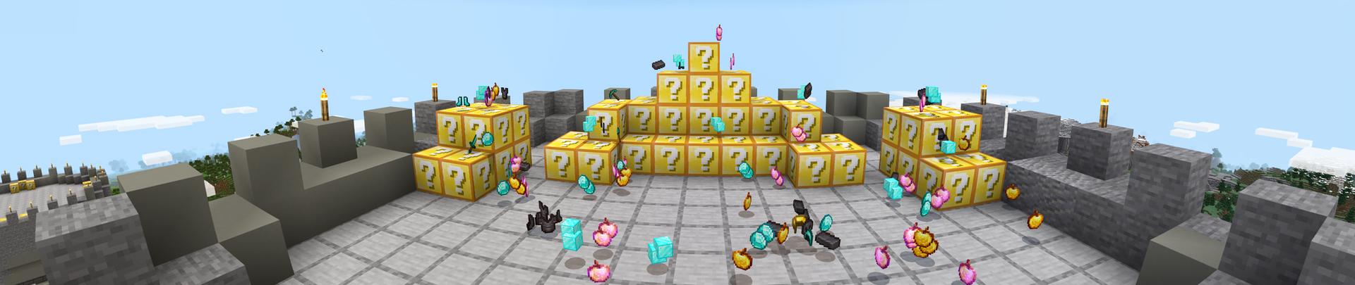 Panorama of the Minecraft Bedrock Marketplace product Lucky Castle created by A30x1.