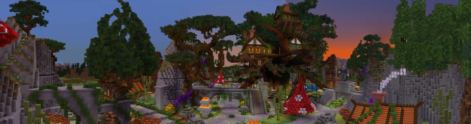 Panorama of the Minecraft Bedrock Marketplace product Mega Tree Base created by Diluvian.