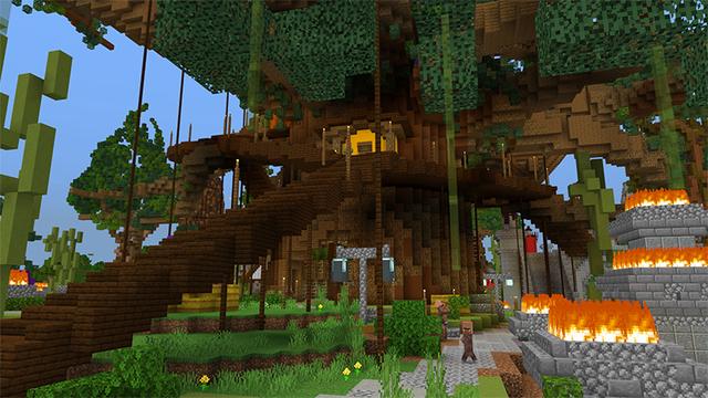 Screenshot of the Minecraft Bedrock Marketplace product Mega Tree Base created by Diluvian.
