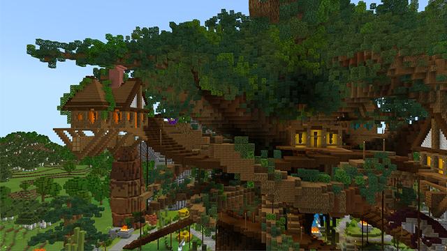 Screenshot of the Minecraft Bedrock Marketplace product Mega Tree Base created by Diluvian.