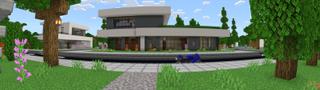 Panorama of the Minecraft Bedrock Marketplace product Modern Village created by A30x1.