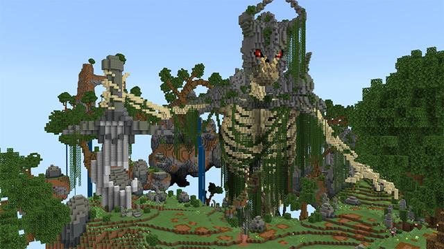 Screenshot of the Minecraft Bedrock Marketplace product Sky Monster: Skeleton Soldier created by Diluvian.