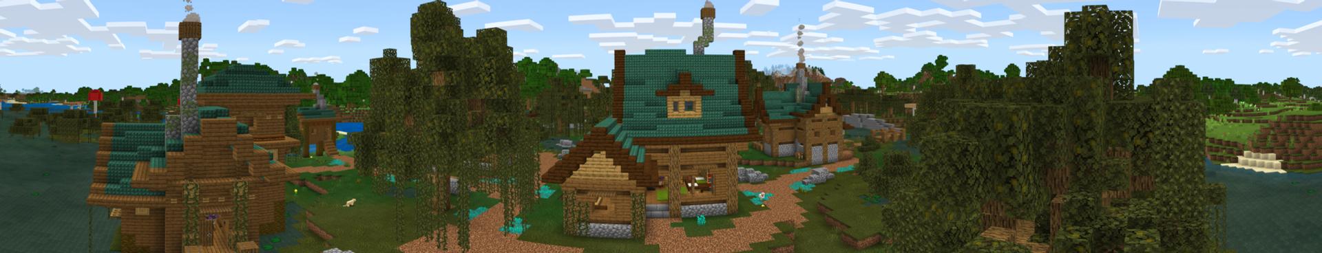 Panorama of the Minecraft Bedrock Marketplace product Swamp Village created by A30x1.